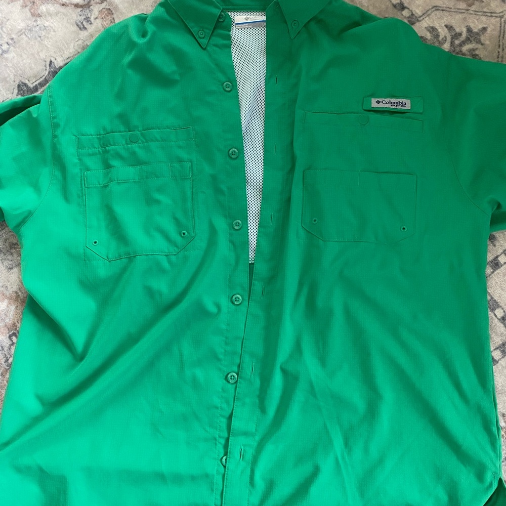 Columbia Men's Vibrant Green PFG Long Sleeve